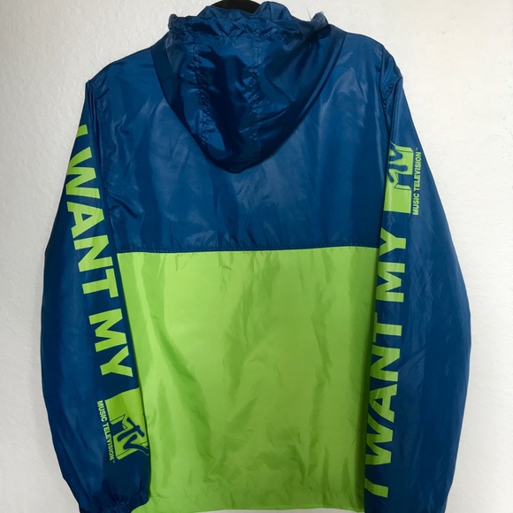 SOLD-New MTV☘️unisex🌼neon hoodedpullover jacket. - Picture 2 of 8